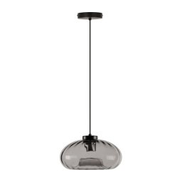 Osram - Pendul pe cablu DECOR SMOKE, 1xE27/12W/230V, Ø 28 cm, negru/gri fumuriu