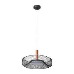 Osram - Lustră LED suspendată pe cablu DECOR MESH LED/18,5W/230V Ø 40 cm negru/lemn de cauciuc