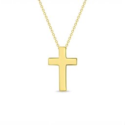 Lant din Aur 14K cu Pandantiv Cruce pentru Copii – Model Cruce Decupata cu Stele