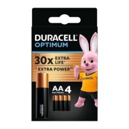 Baterie Alcalina Duracell Optimum R6 (AA), 4 Bucati, Blister