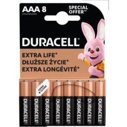 Set 2 x 8 Baterie Alcalina Duracell Basic R3 (AAA), Blister