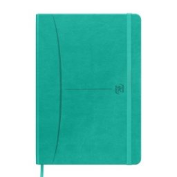 Caiet Premium cu Elastic Oxford Signature A5 104F, Hartie Optik 90 g / mp, Scribzee, Coperta Rigida, Semn Carte, Punctat,Turcoaz