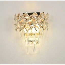 Aplica de perete din cristal Alara, 2xE27, auriu lucios, interior IP20