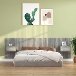 Tablie de pat cu dulapuri, gri sonoma, lemn prelucrat GartenMobel Dekor
