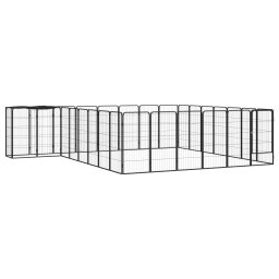 Tarc caini 30 panouri negru 50x100 cm otel vopsit electrostatic GartenMobel Dekor