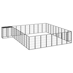 Tarc caini 38 panouri negru 50x100 cm otel vopsit electrostatic GartenMobel Dekor