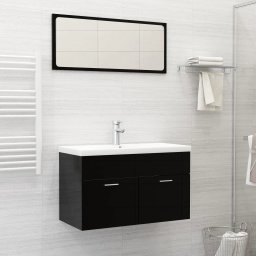 Chiuveta încorporata cu robinet, alb, 81x39x18 cm, ceramica GartenMobel Dekor