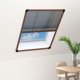 Plasa insecte plisse pentru ferestre, maro, 60x80 cm, aluminiu GartenMobel Dekor