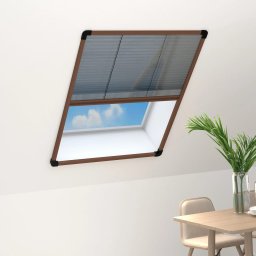 Plasa insecte plisse pentru ferestre, maro, 80x100 cm, aluminiu GartenMobel Dekor