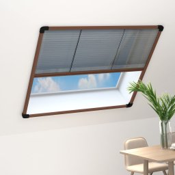 Plasa insecte plisse pentru ferestre, maro, 120x120cm, aluminiu GartenMobel Dekor
