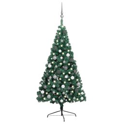 Jumatate brad Craciun artificial cu set globuri verde 240 cm GartenMobel Dekor