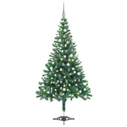 Brad de Craciun pre-iluminat cu globuri, 120 cm, 230 ramuri GartenMobel Dekor