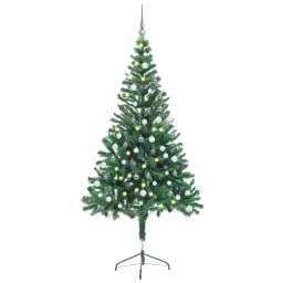 Brad de Craciun pre-iluminat cu globuri, 150 cm, 380 de ramuri GartenMobel Dekor