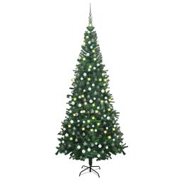 Brad de Craciun pre-iluminat cu set globuri, verde, 240 cm, L GartenMobel Dekor