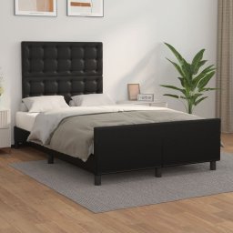 Cadru de pat cu tablie, negru, 120x200 cm, piele ecologica GartenMobel Dekor