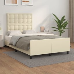 Cadru de pat cu tablie, crem, 120x200 cm, piele ecologica GartenMobel Dekor