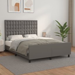 Cadru de pat cu tablie, gri, 140x200 cm, piele ecologica GartenMobel Dekor