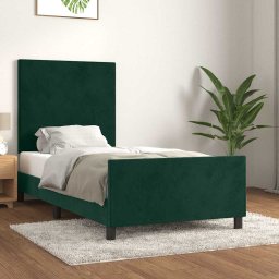 Cadru de pat fara saltea, verde închis, 100x200 cm, catifea GartenMobel Dekor