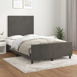 Cadru de pat fara saltea, gri închis, 120x200 cm, catifea GartenMobel Dekor