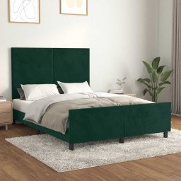 Cadru de pat fara saltea, verde închis, 140x200 cm, catifea GartenMobel Dekor