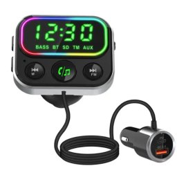 Modulator Transmitator FM Auto BC79 Bluetooth QC 3.0 negru