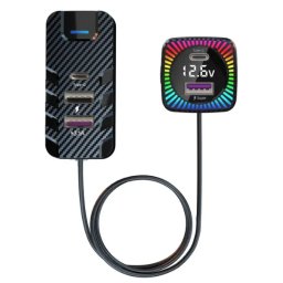 Modulator FM Bluetooth CSII cu 2 x USB C si 3 x USB A