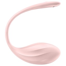 Satisfyer Ribbed Petal - ou vibrant purtabil cu telecomandă radio (roz)