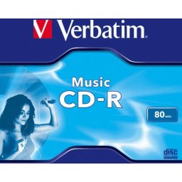 CD-R VERBATIM 700MB, 80min, viteza 16x, set 10 buc (43364), Jewel Case, MUSIC 43365