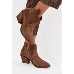 Ghete damă din piele întoarsă Zazoo 3153 kaki