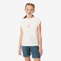 Tricou Drumeție NH100 Alb Copii 7-15 ani
