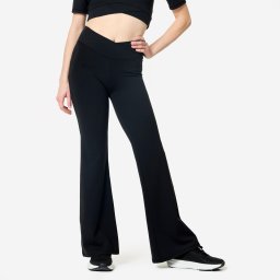 Colanți fitness cu talie încrucișată negru damă