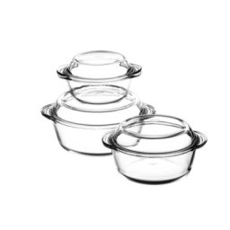 Set vase termorezistente cu capac, 6 piese, Borcam, 159021