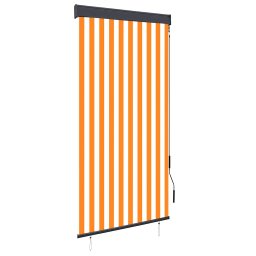 Jaluzea tip rulou de exterior, alb si portocaliu, 100 x 250 cm GartenMobel Dekor
