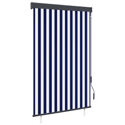 Jaluzea tip rulou de exterior, albastru si alb, 120 x 250 cm GartenMobel Dekor