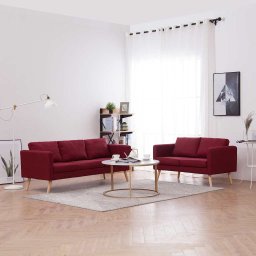Set de canapele, 2 piese, bordo, material textil GartenMobel Dekor