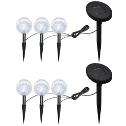 Lampi de gradina cu LED, 6 buc., tarusi & panouri solare GartenMobel Dekor
