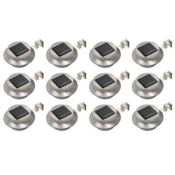 Lampi solare de exterior LED, 12 buc., alb, 12 cm, rotund GartenMobel Dekor