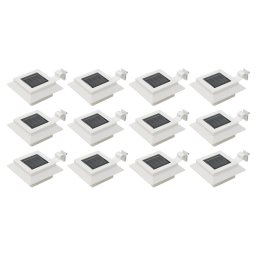 Lampi solare de exterior, 12 buc., alb, 12 cm, patrat, LED GartenMobel Dekor