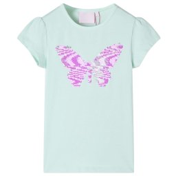 Tricou de copii maneci tip sapca, verde menta, 128 GartenMobel Dekor