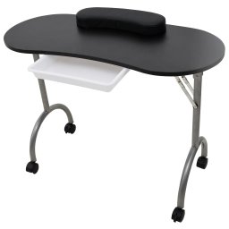 Masa pliabila pentru manichiura cu roti, negru GartenMobel Dekor