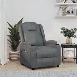 Fotoliu de masaj electric, antracit, piele ecologica GartenMobel Dekor