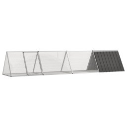 Cusca pentru iepuri, antracit 403,5x80,5x71 cm otel galvanizat GartenMobel Dekor