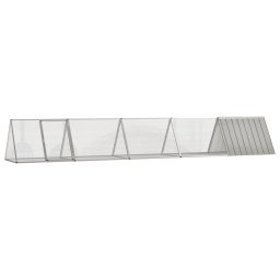 Cusca pentru iepuri, gri, 504,5x80,5x71 cm, otel galvanizat GartenMobel Dekor