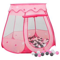 Cort de joaca pentru copii cu 250 bile, roz, 102x102x82 cm GartenMobel Dekor