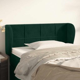Tablie de pat cu aripioare verde închis 93x23x78/88 cm catifea GartenMobel Dekor