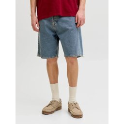 Jack & Jones Pantaloni scurti de blug barbati, cu talie inalta, croiala Regular fit, Albastru (SELECTATI MARIMEA: XL)