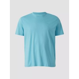 s.Oliver Big Sizes Tricou barbati big sizes, din bumbac, cu decolteu la baza gatului, Turcoaz deschis (SELECTATI MARIMEA: 2XL)