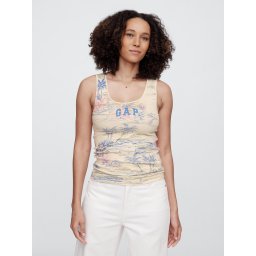 GAP Ribbed Tank Top with Logo - Women's