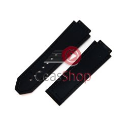 Curea tip Hublot silicon si piele albastră