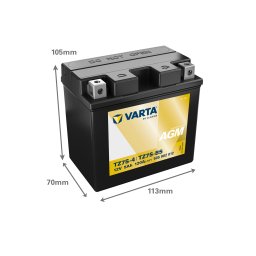 Baterie Moto AGM 12V 5Ah Varta Powersports TZ7S-4 / 505902012
